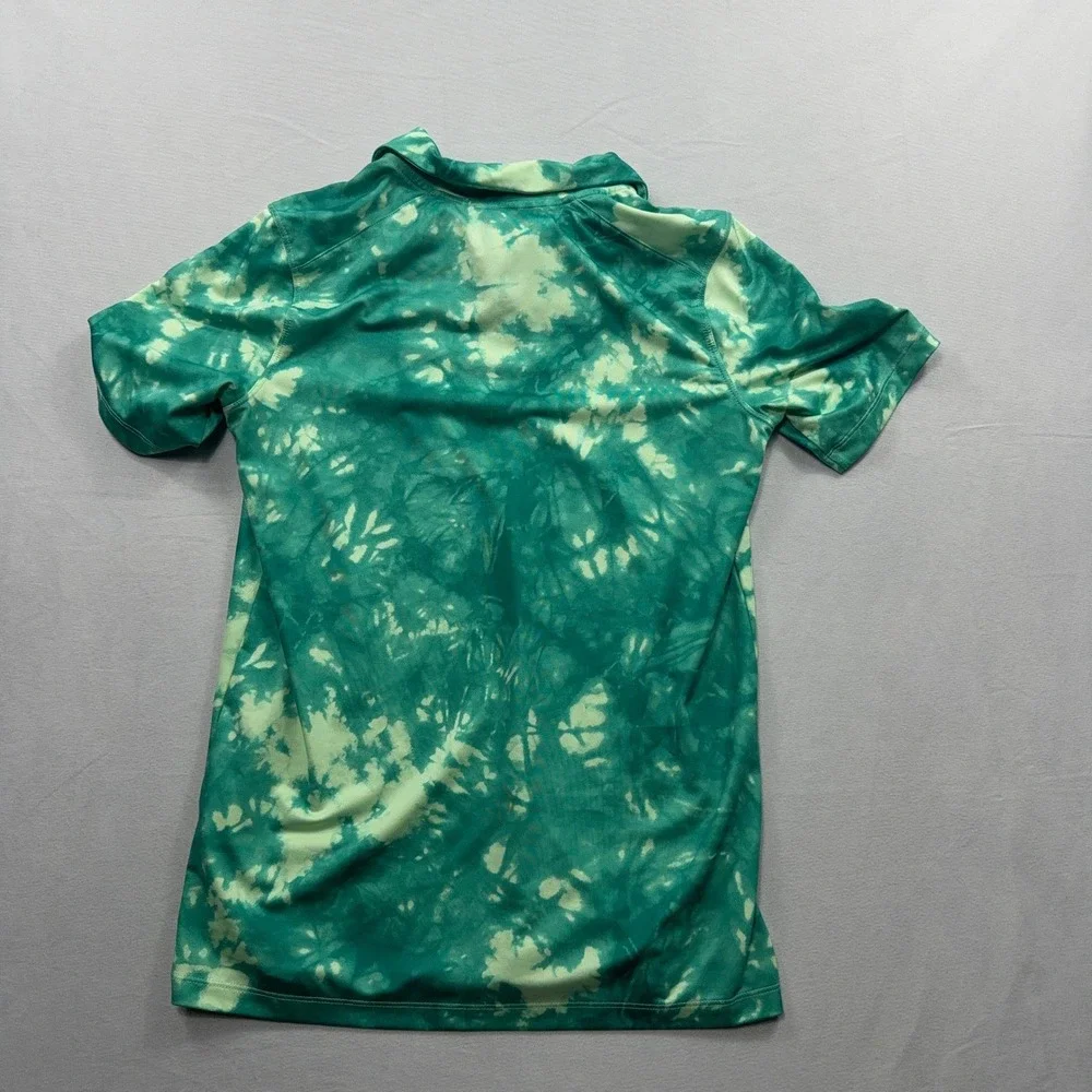 Nike Polo Shirt Lot Dri-FIT Tie Dye Green Black Kids Boys Size L 2 Pack